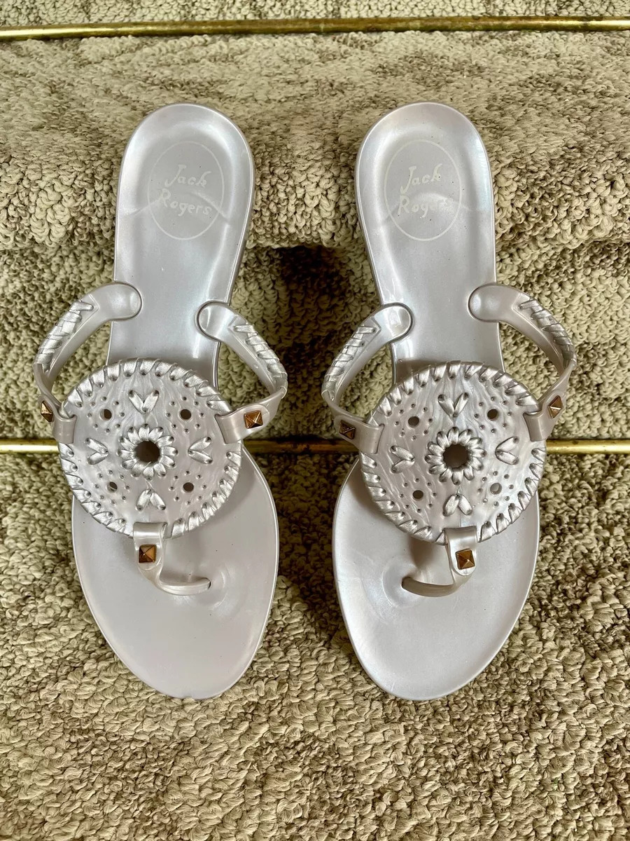 Jack rogers silver sandals sale