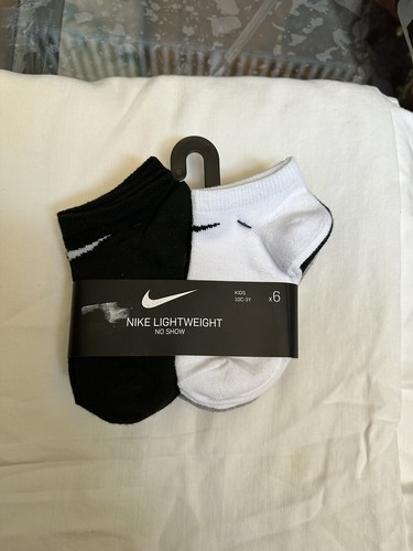 NIKE BOYS SOCKS NO SHOW LIGHTWEIGHT KIDS 6 PAIRS - SHOES 10C-3Y - NWT FREE SHIPP - Picture 4 of 5