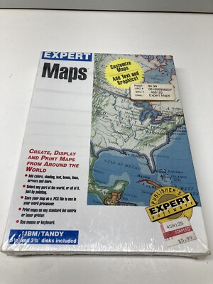 Vintage Expert Maps Software For IBM/TANDY 5.25  Floppy SEALED