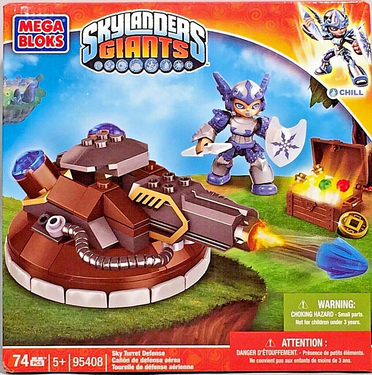 Mega Bloks Skylanders Giants SKY TURRET DEFENSE w/ CHILL 74 Pcs