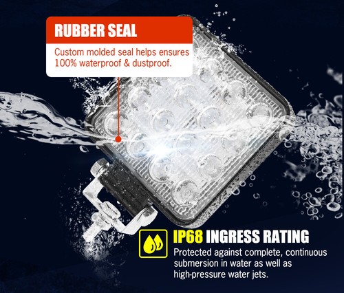 Lightfox 2x 4inch Osram Square LED Work Lights Flood Reverse Ute Truck 12V 24V - Picture 7 of 12