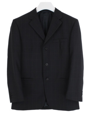 Versace Classic Blazer Herren (Eu) 50 Wolle Gefuttert Einreihig Kariert Kerbe