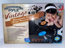 NEW Pyle Vintage Bluetooth Classic Vinyl Record Player - Black NIB. PVTTBT8