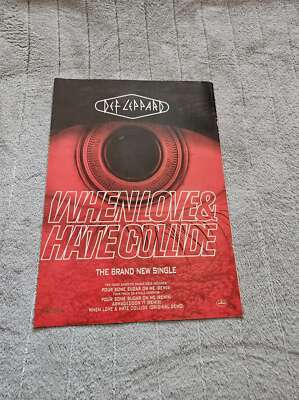 FPOT146 MAGAZINE ADVERT 12X8'' DEF LEPPARD : WHEN LOVE & HATE COLLIDE