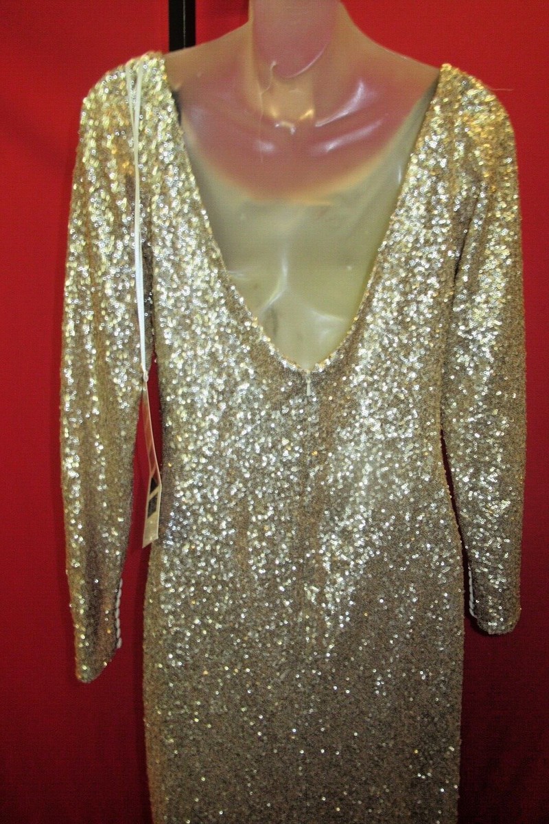 SORELLA VITA DESIGNER SERIES Gold Sequined Bridal Bridesmaid dress 12 #8848  | eBay