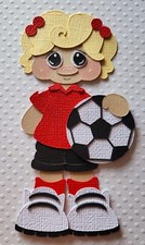 Soccer Girl Blonde Hair. Scrapbook, Card Making Paper Piecing