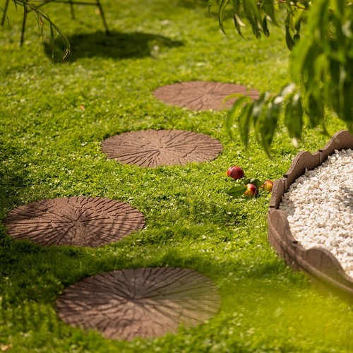 Garden Recycled Stepping Stones Scroll with LEAF design, Rubber hard wearing - Picture 40 of 44