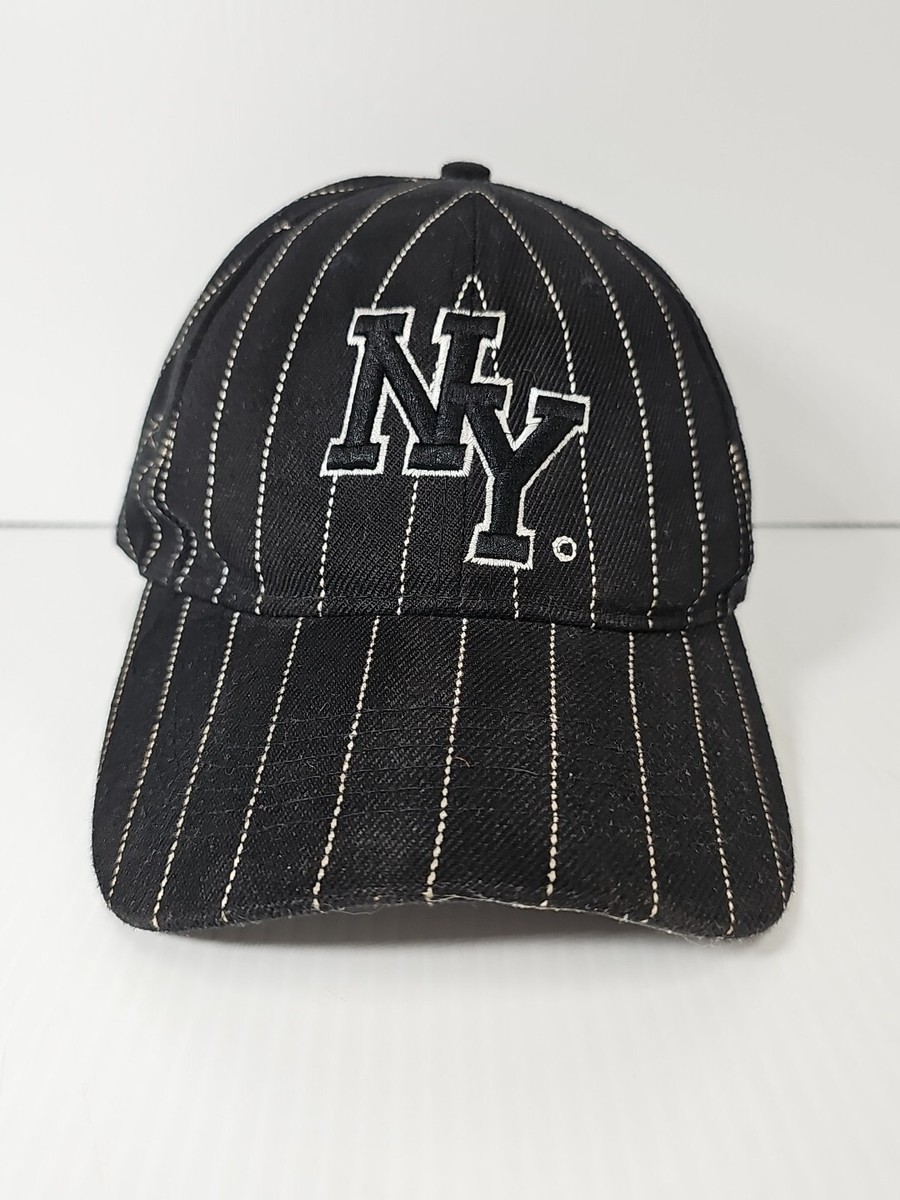 Vintage NY New York Yankees Black Pinstripe Strap Back Baseball
