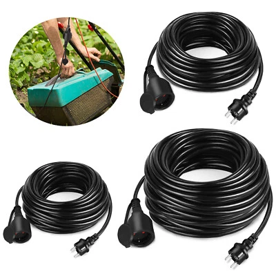 HENGMEI Verlängerungskabel 10m 20m 30m Stromkabel Garten Außen Stecker Kabel H05VV-F3G