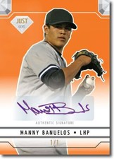 MANNY BANUELOS 2011 Just GEMS Rookie Autograph ORANGE Auto RC 1/1