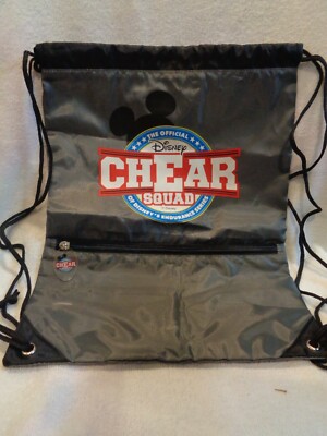 WALT DISNEY WORLD  ChEAR Squad  Drawstring Backpack  Grey Color Marathon Merch