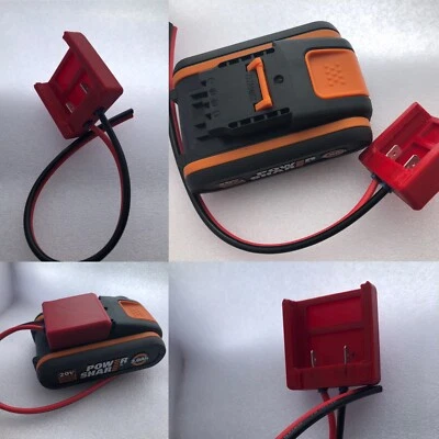 Worx PowerShare 20v Li-ion Drill Battery Cable Connect Output Adapter 5INR18/65