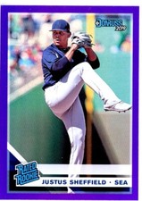 2019 Donruss Holo Purple Parallel #42 JUSTUS SHEFFIELD Mariners Rated Rookie