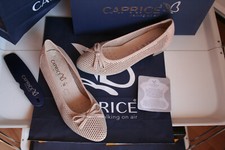 CAPRICE walking on air 4 1/2H Pumps Neu sand/metall  feines echtes/Velour Leder 