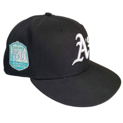 Oakland A's Athletics Cap 50th 7 5/8 Hat 59/Fifty New Era Black 1968 2018 MLB