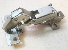 Salice Cabinet Hinge 2AF, Nickel, w/ H03 Screw-On Base Plate (HO3/2AF-7)