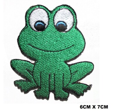 Süßer grüner Frosch Bügelbild/Aufnähen Patch Abzeichen bestickt Patch Applikation für Kleidung