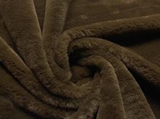 Luxury Short Plush Super Soft Faux Fur Fabric Material CHOCOLATE