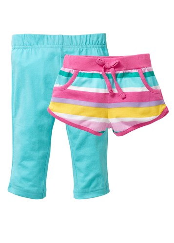 Bpc Children Girls Shorts Short Pants 3/4 Leggings Capri (2-Pack) 964996