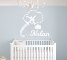 Custom Name Clouds  Airplane Vinyl Wall Decal-Wall Decal Sticker for Nursery