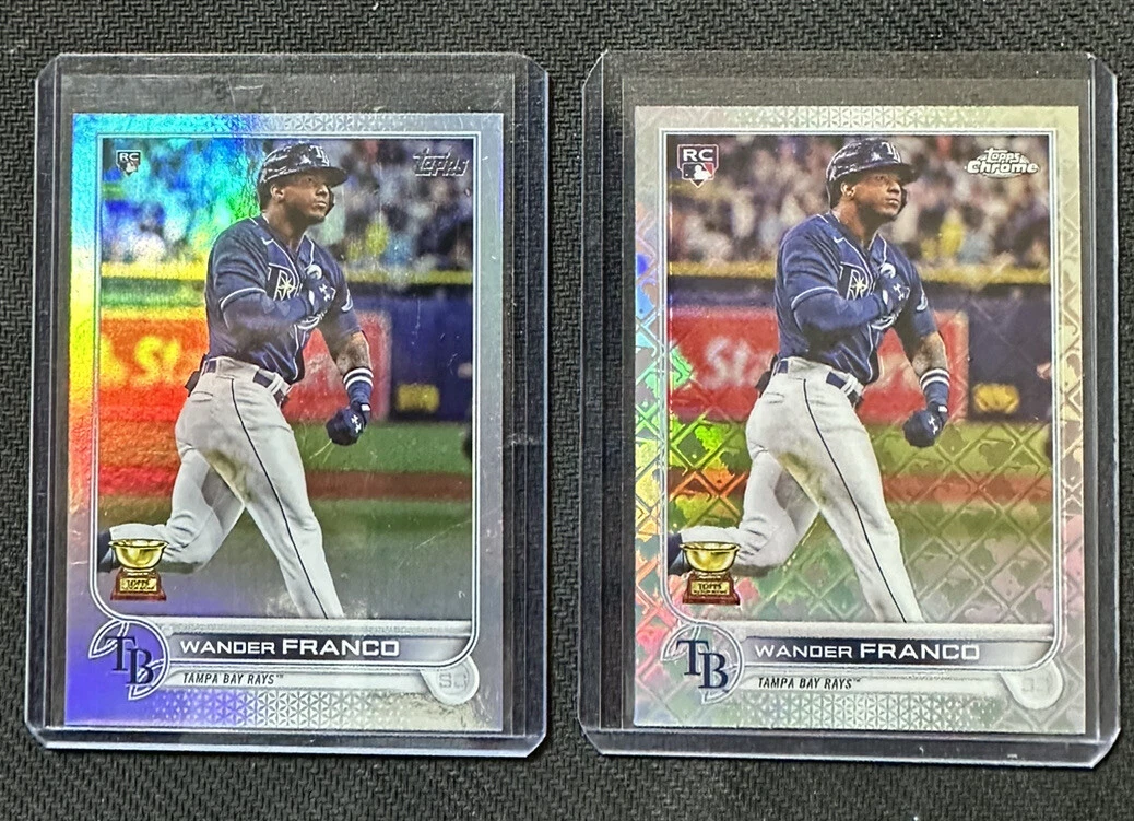 2022 Topps Wander Franco Logofractor RC + Rainbow Foil RC Lot Tampa Bay Rays