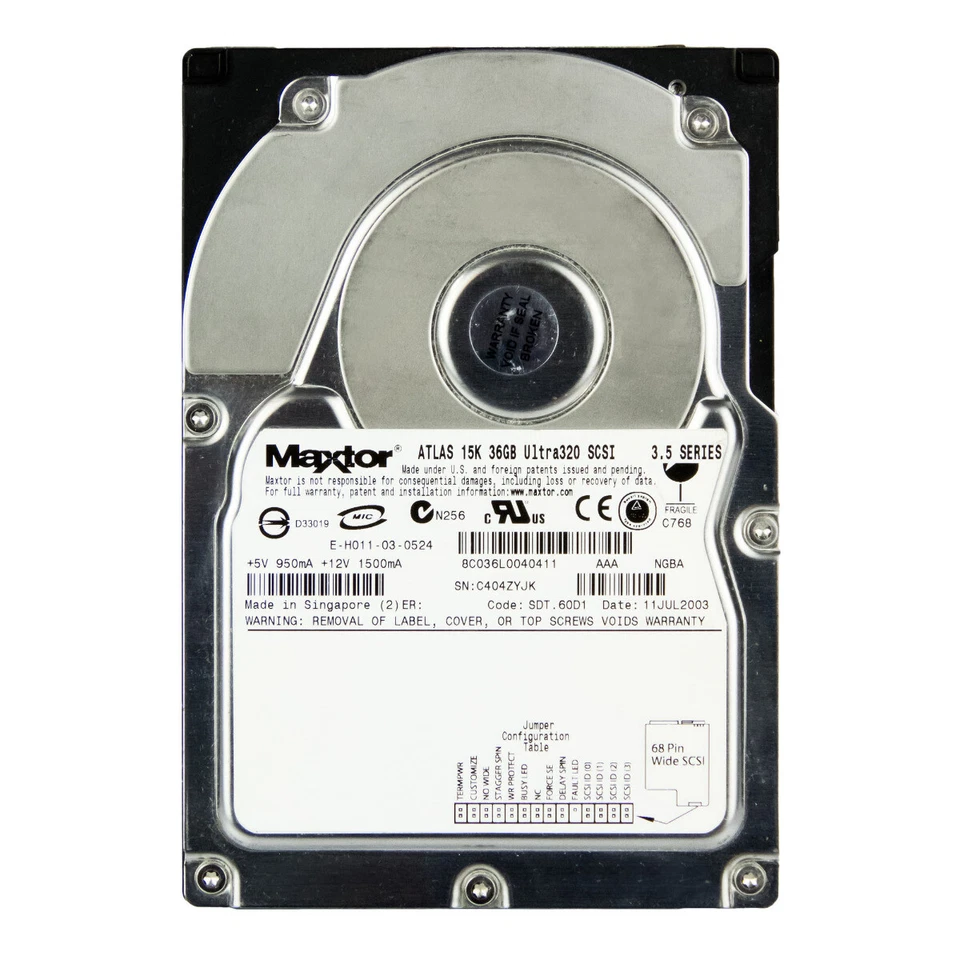 Hard Drive Maxtor Atlas 15K 8C036L0 36GB 15K 8MB SCSI U320 3.5'' - Image 3 of 3
