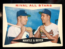 MICKEY MANTLE & KEN BOYER   1960 Topps - #160 (NICE VINTAGE/GOOD COLOR) (EX+)