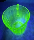 VINTAGE VASELINE Uranium Depression GLASS CREAMER