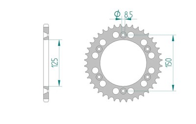 Kettenrad Alu 48-Zähne 520-Teilung für Husaberg FE 501 E Bj. 2000-2004