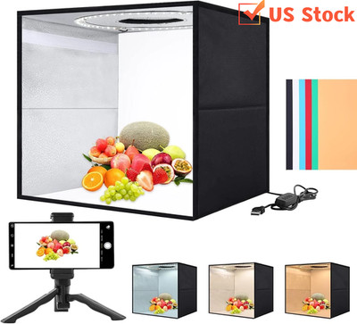 US PULUZ 30cm Photo Studio Ring LED Light Box Shooting Tent 6 Colors Desktop Box