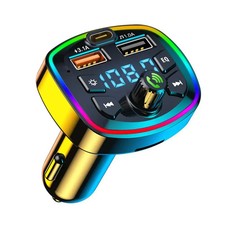 Car Bluetooth-compatible5.0 FM Transmitter PD Type-C Dual USB Fast Charger