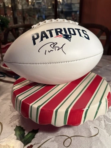 Tom Brady Autographed Patriots White Panel Football TriStar COA