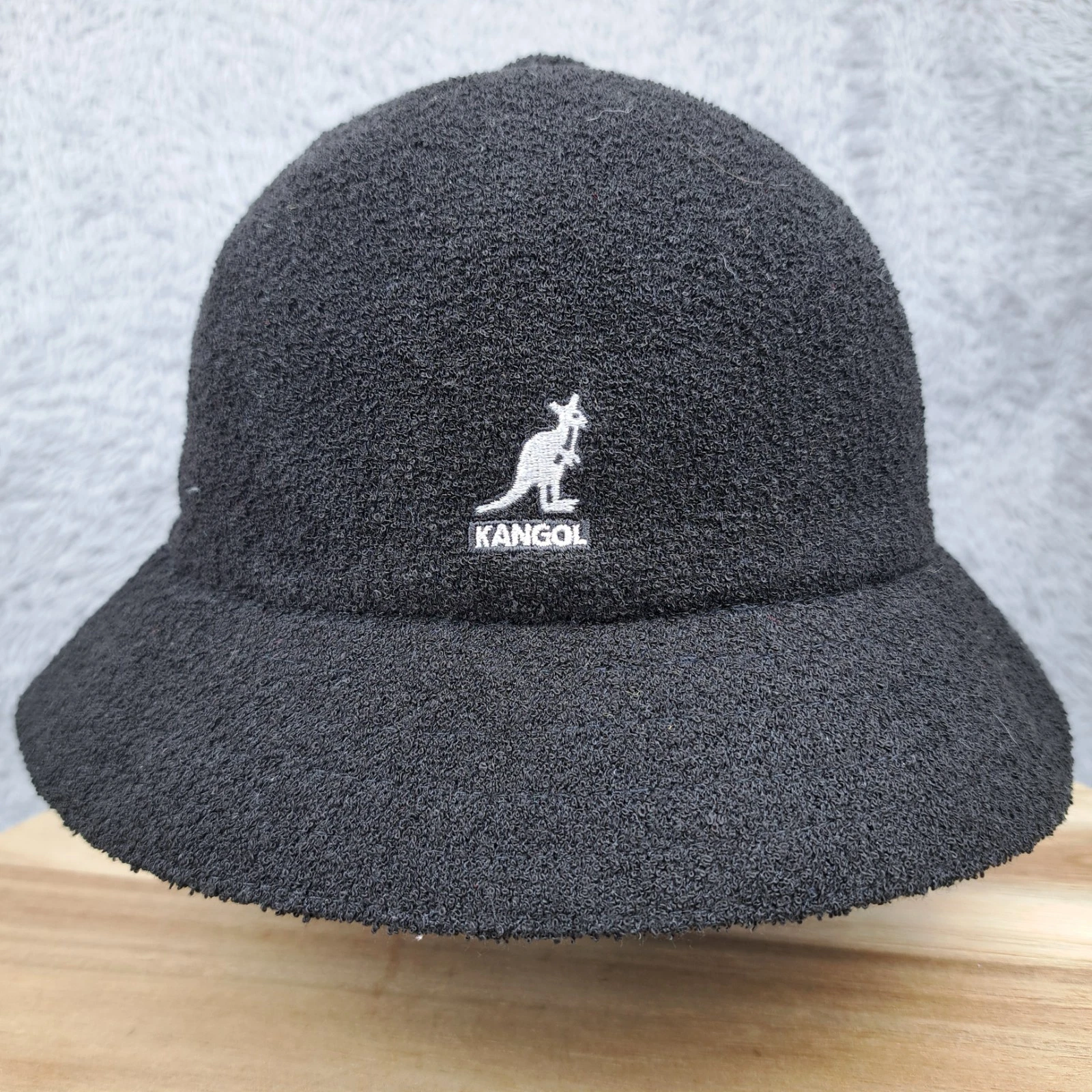 Kangol Bermuda Casual Bucket Hat Cap Black Logo Unisex Hip Hop Street Wear
