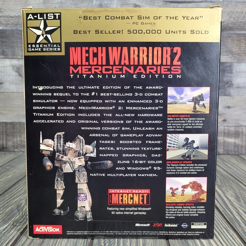Mech Warrior 2 Mercenaries: Titanium Edition (PC CD-ROM, 1998) Big Box Complete - Image 4 of 4