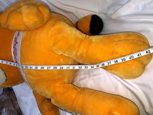 Vintage Jumbo große 37 Zoll Garfield orangefarbene Plüschkatze im Shirt Haben wir noch Spaß 79 - Bild 10 von 24