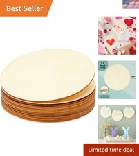 12-Pack Unfinished Round Wood Boards - 6-Inch Craft Canvas for Wood Burning