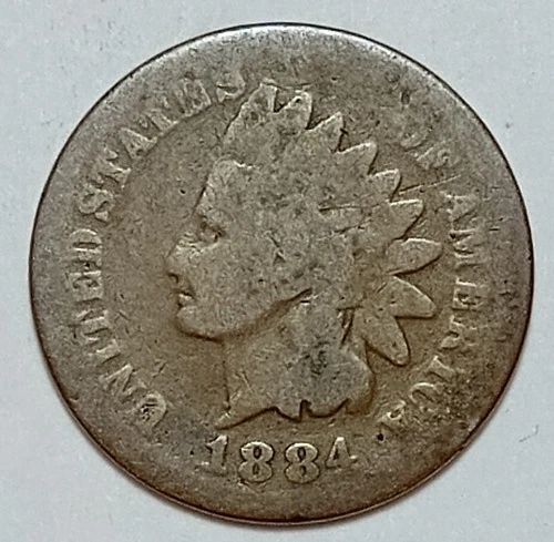 Indian Head Penny Lot of "1" VERY NICE 1884 GOOD OR BETTER°$ FREE SHIPPING $#210