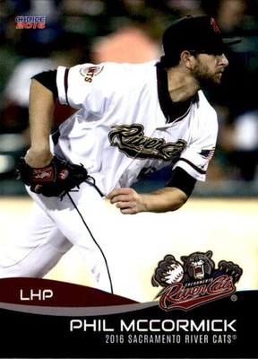 2016 Sacramento River Cats Choice #19 Phil McCormick Waterford Connecticut Card
