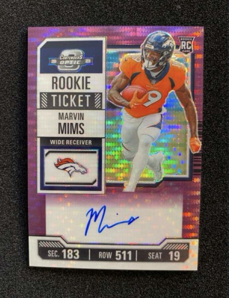 2023 Contenders Optic Rookie Ticket Purple Pulsar Auto Marvin Mims /21 #124