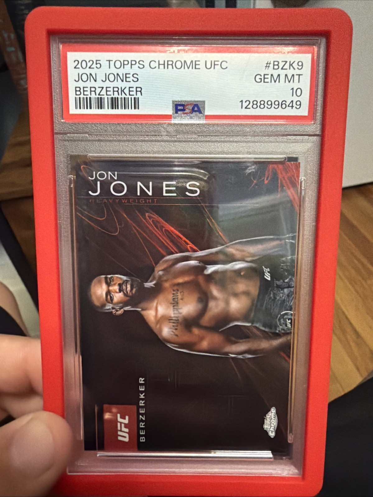 2025 Topps Chrome UFC Jon Jones BZK-9 Berserker PSA 10 Pop 3 view 1