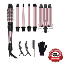 Rizador de pelo 6 en 1 con 5 barriles de cer mica intercambiables 0,35"-1,25" 
