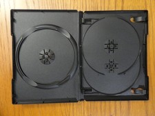 Lot of 5 Empty Black Standard DVD Storage Cases, Holds 3, NOT SLIM , BRAND NEW