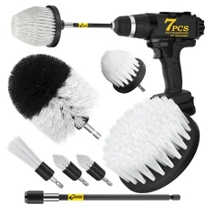 7Pack Drill Brush Attachment Set-Car Interior Detailing Kit Power Scrubber