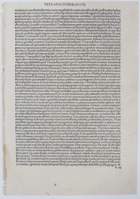 INCUNABLE 1497 ST JEROME LEAF &mdash; Vita Sancti Hieronymi &mdash; Basel Gothic Folio