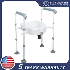 Raised Toilet Seat 30.7" to 33.4" 220 lbs Universal Toilet Riser for Elderly New