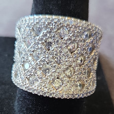 QVC Signed Sterling Silver 925 Pavé CZ Latti...