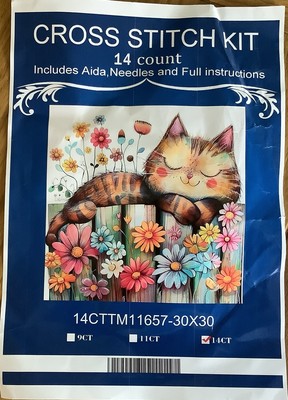 Vorgedrucktes Kreuzstich-Set - Katze Nap