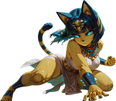 Ankha Fighting Stance Vinyl Car Decal Sticker 7'' Weatherproof