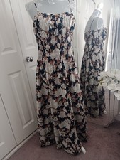 Abercombie & Fitch Ladies Sundress XL 16-18  Blue Multi Maxi Excellent Con