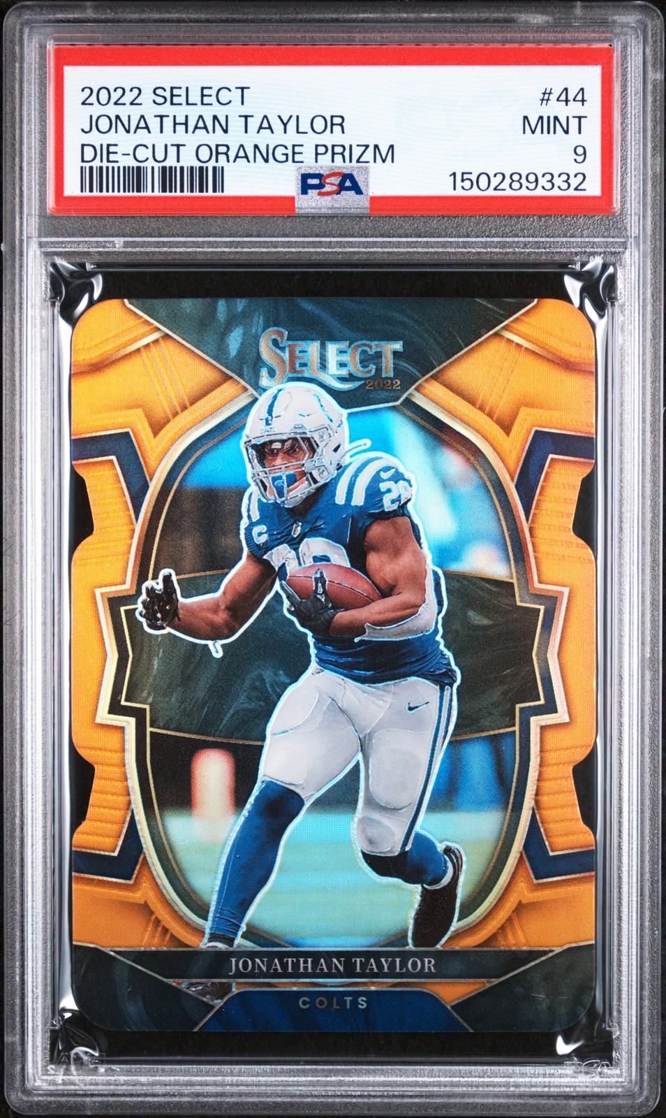 2022 Panini Select JONATHAN TAYLOR Die-Cut Orange Prizm #44 PSA 9 MINT 😎